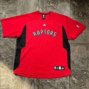 NBA ADIDAS RAPTORS Basketball Practice Jersey Athletic Shirt w Mesh Detailing